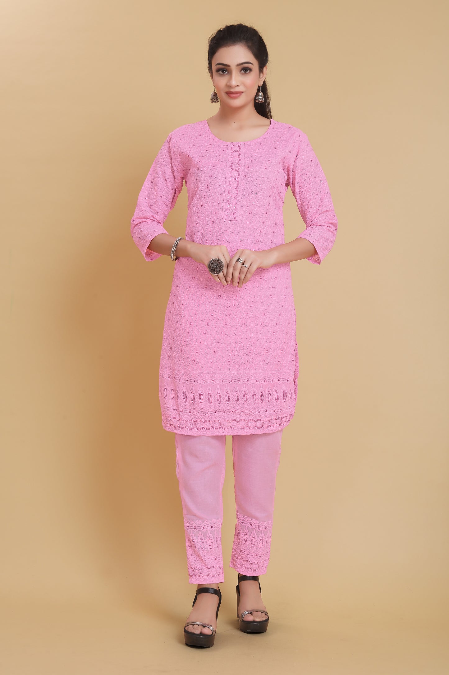 Women Cotton Kurti and Pant Set