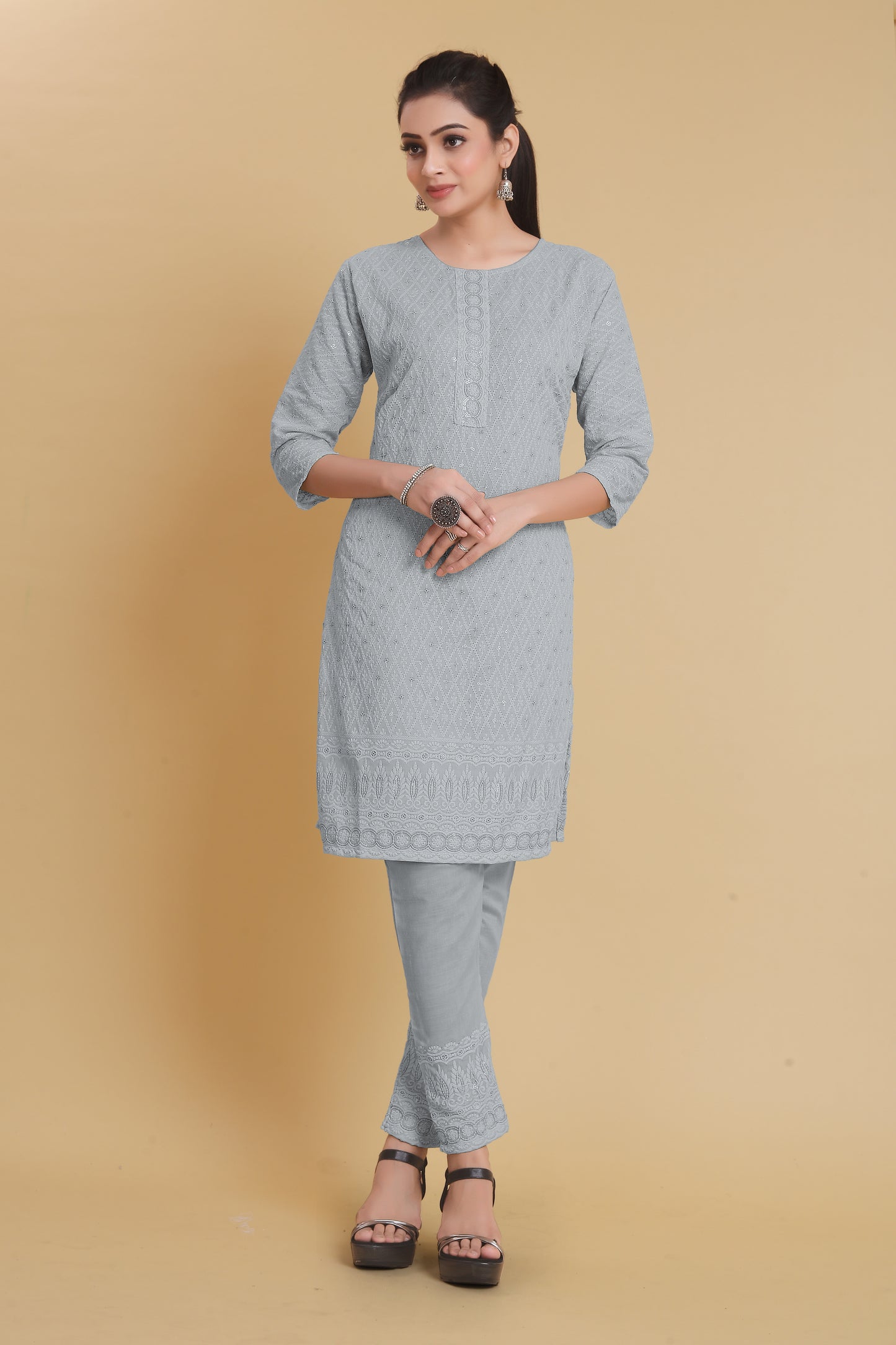 Women Cotton Kurti and Pant Set