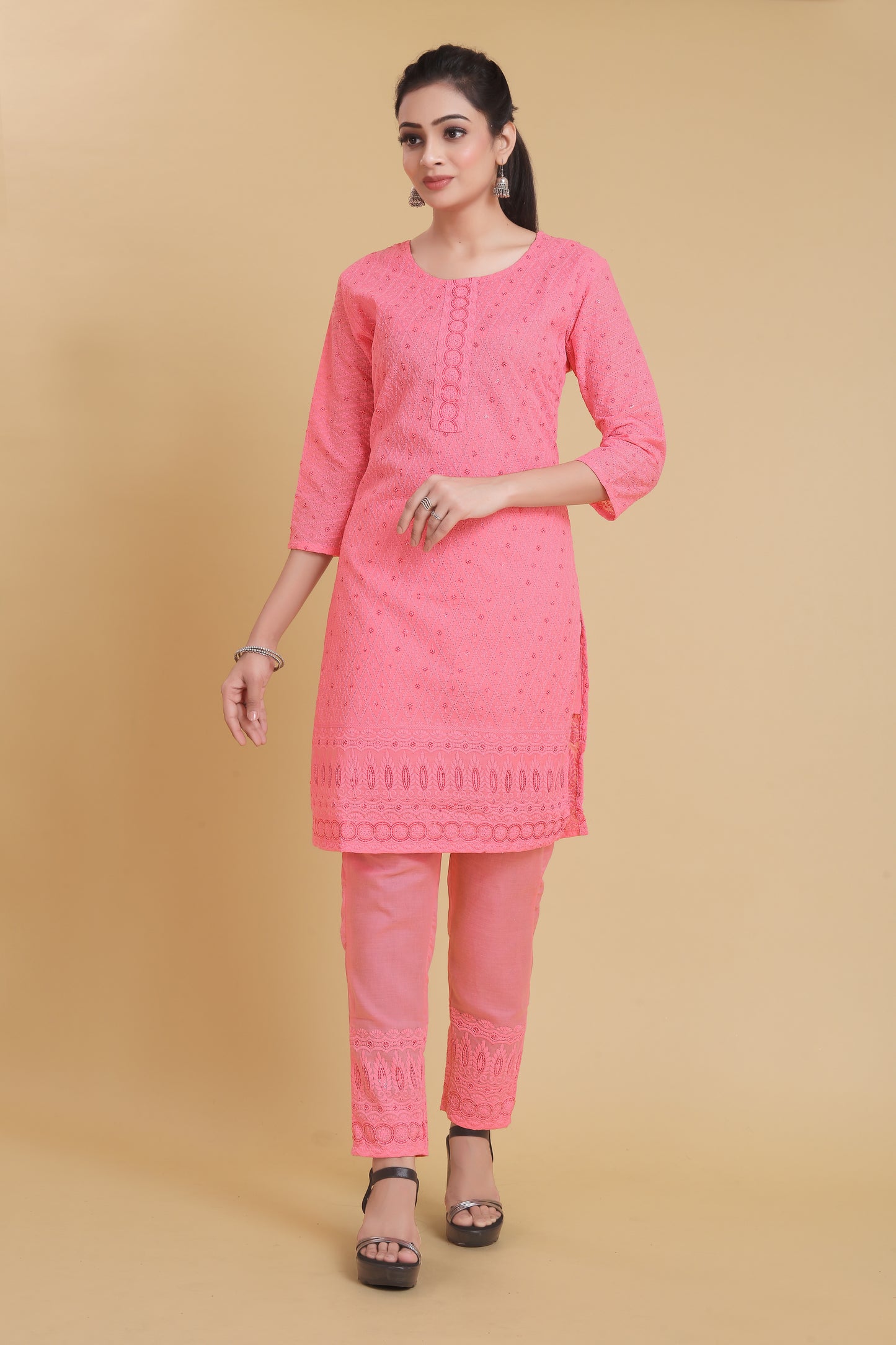 Women Cotton Kurti and Pant Set