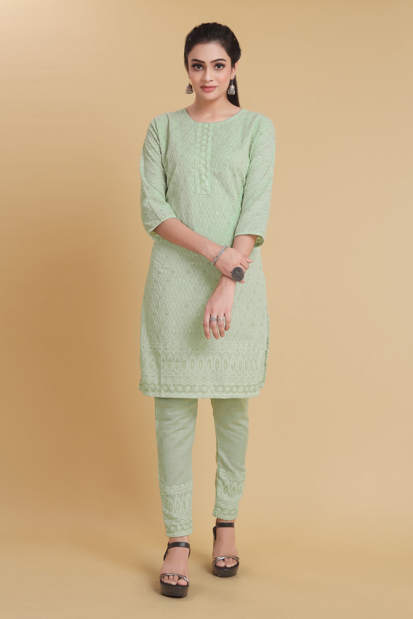 Women Cotton Kurti and Pant Set