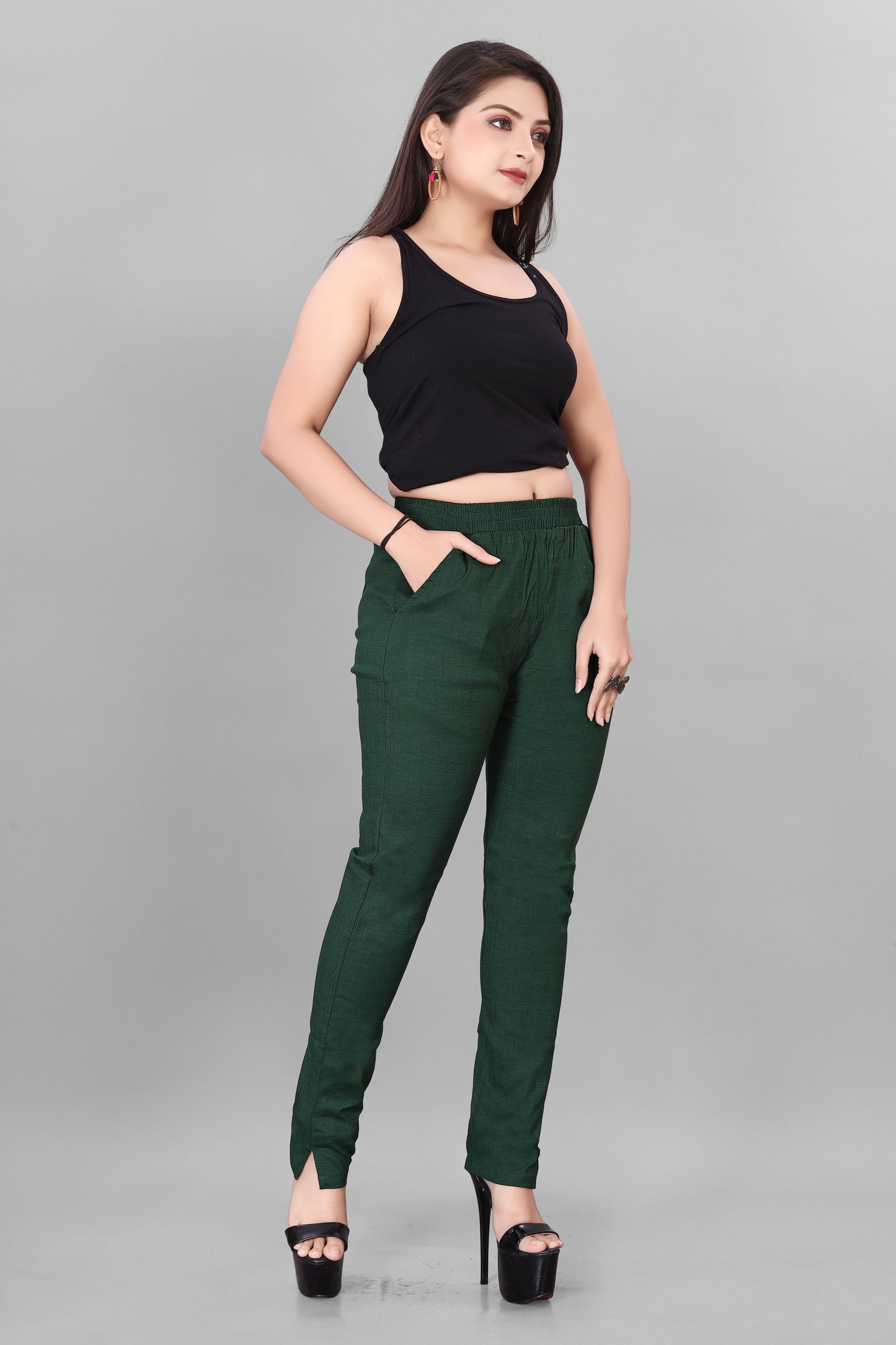 Woman Lycra Stretchable Pant With Pocket