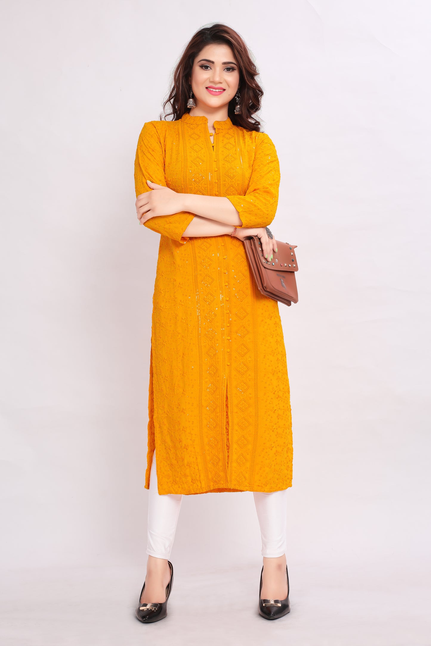 Women Embroidered Viscose Rayon A-line Kurta