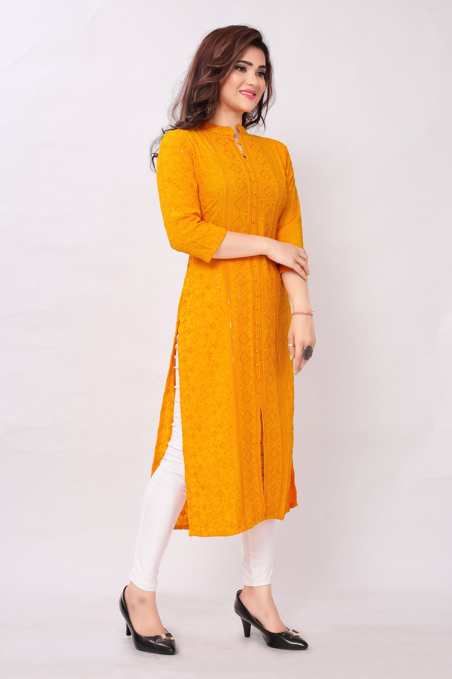 Women Embroidered Viscose Rayon A-line Kurta