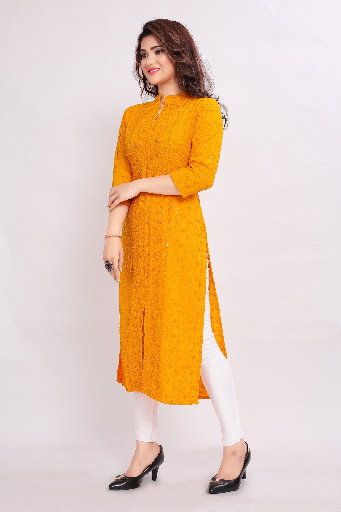 Women Embroidered Viscose Rayon A-line Kurta