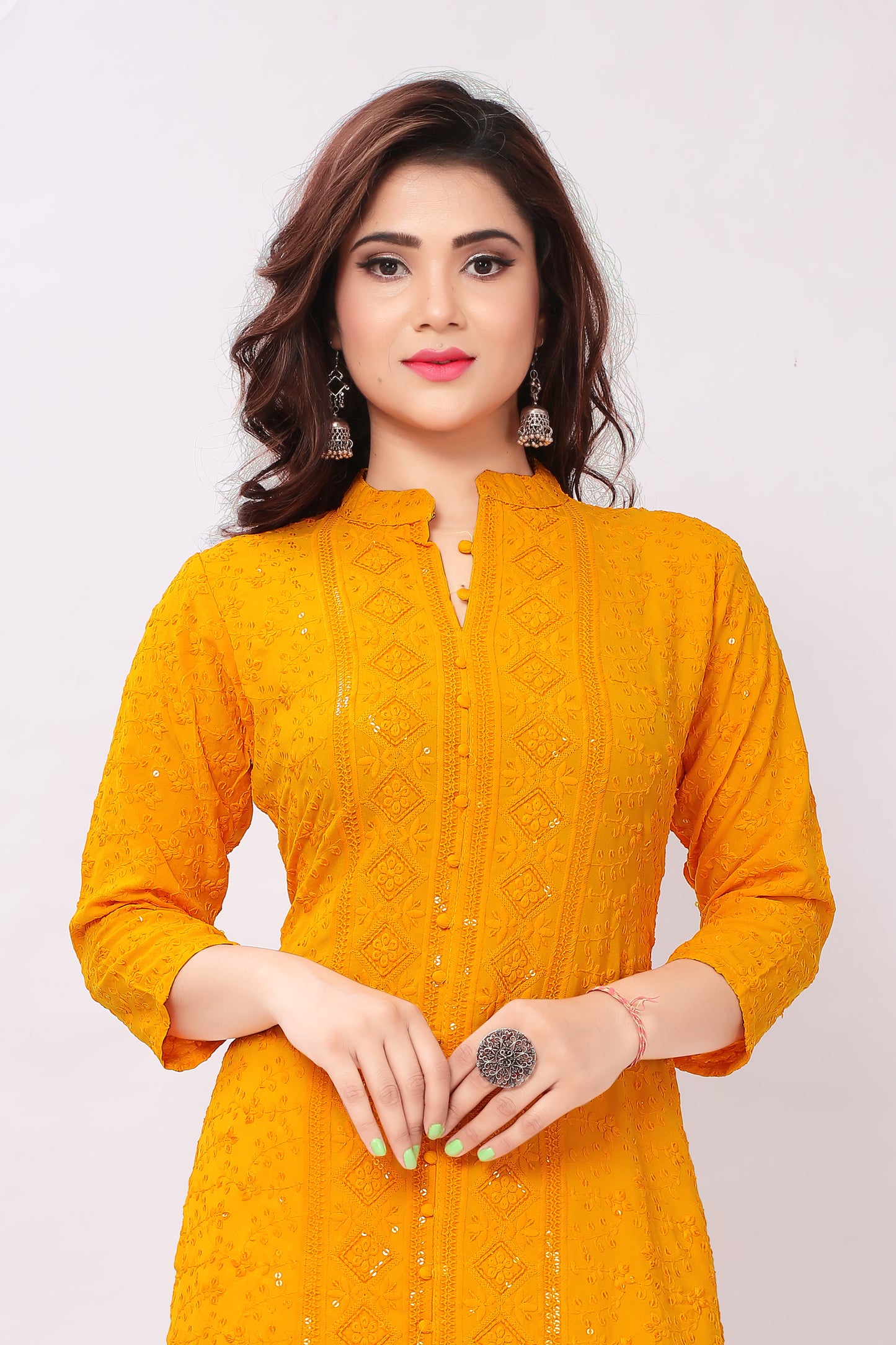 Women Embroidered Viscose Rayon A-line Kurta