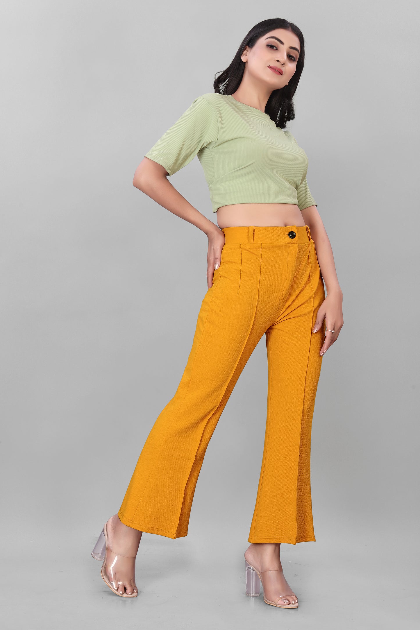 Women Regular Fit Lycra Blend Trousers