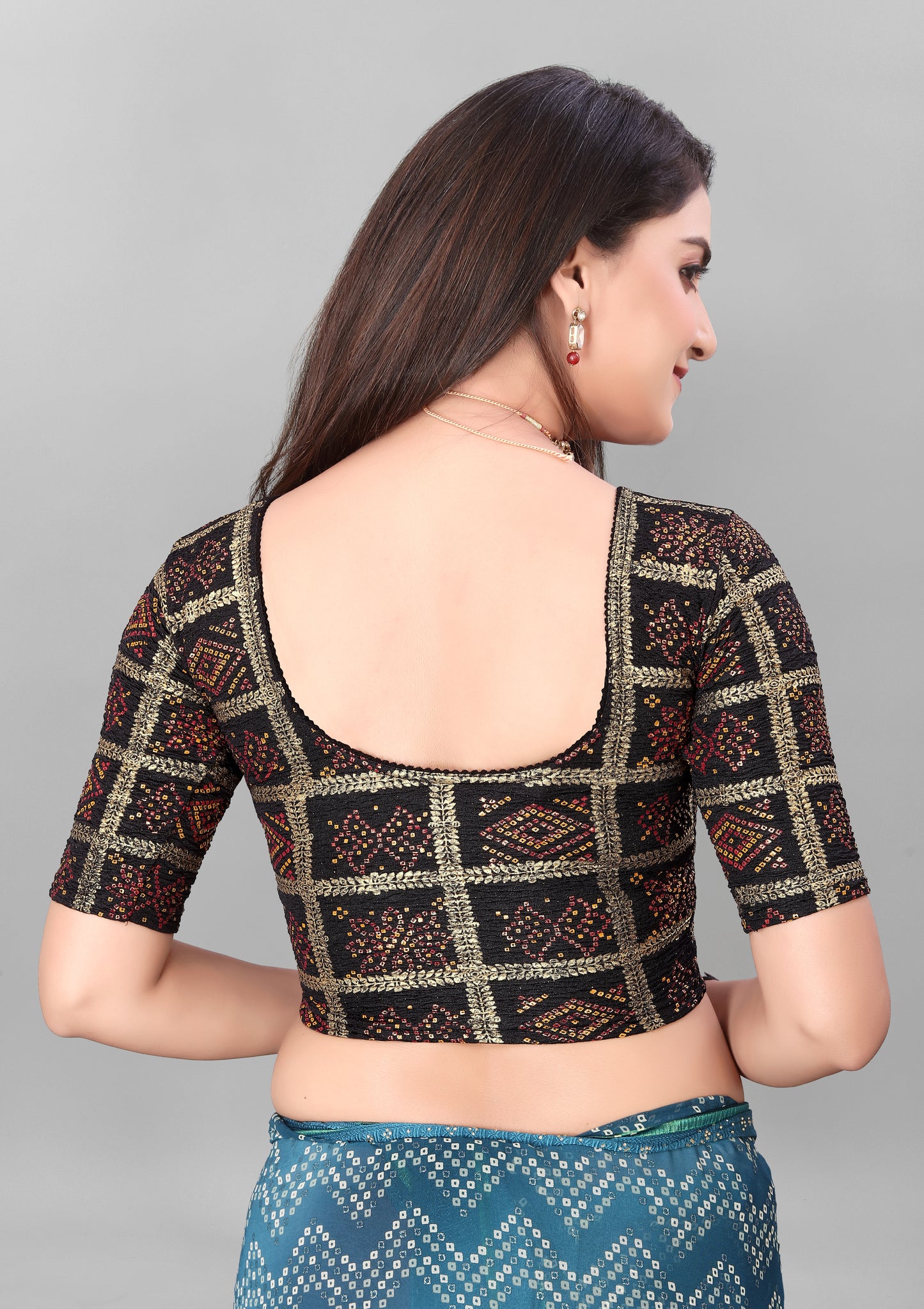 Woman Bandhani Printed Lycra blouse