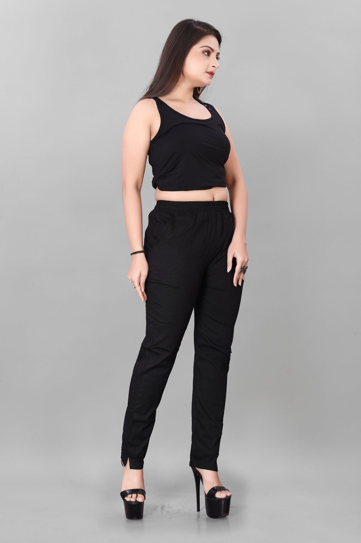 Woman Lycra Stretchable Pant With Pocket