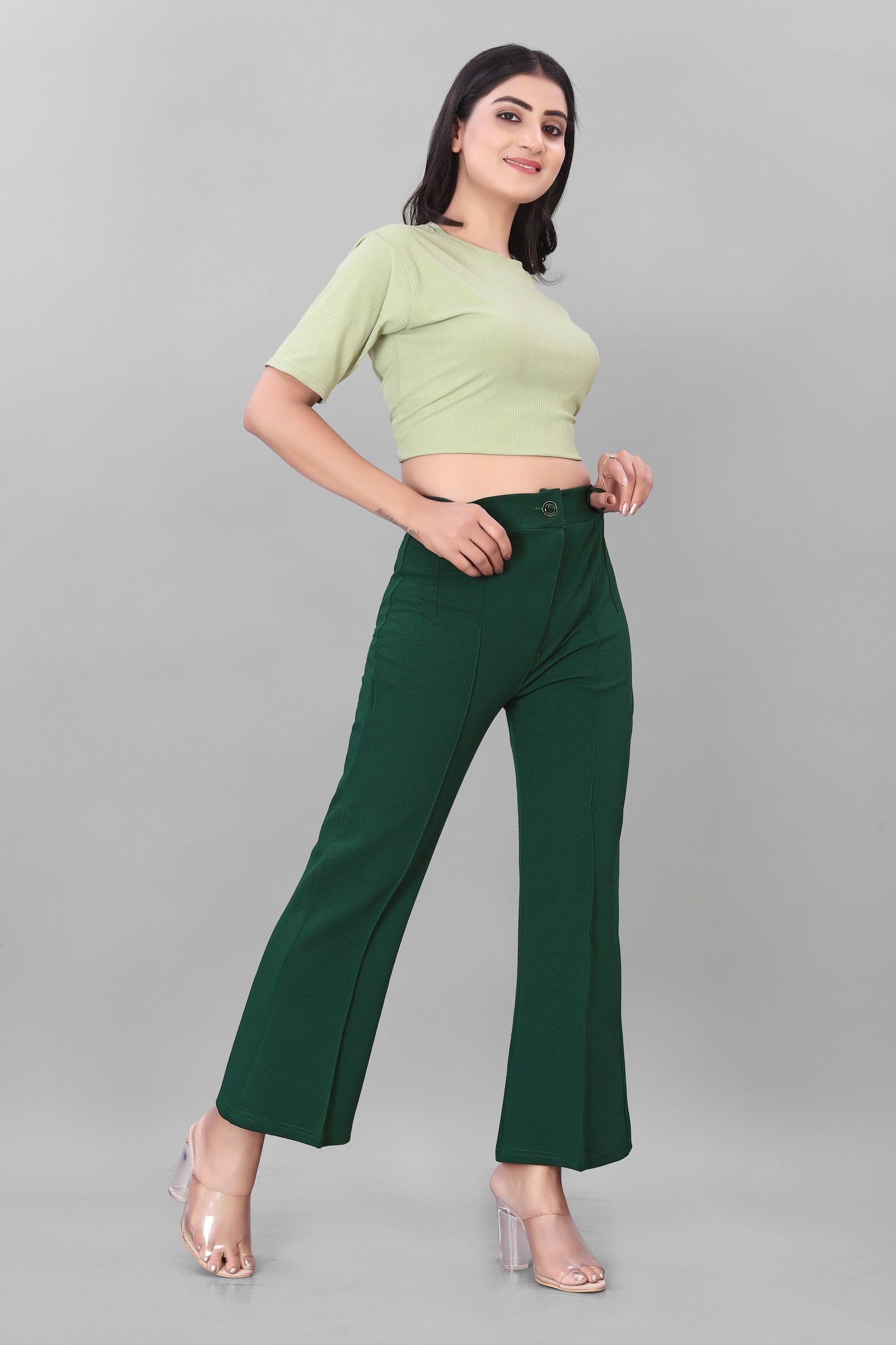 Women Regular Fit Lycra Blend Trousers