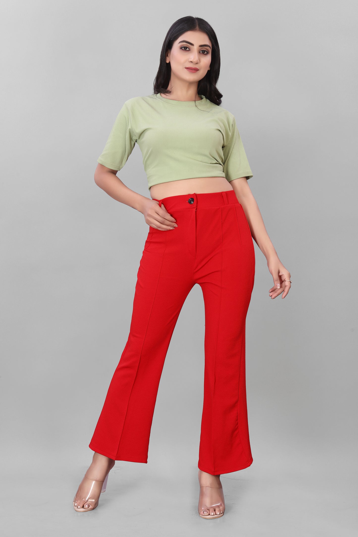 Women Regular Fit Lycra Blend Trousers