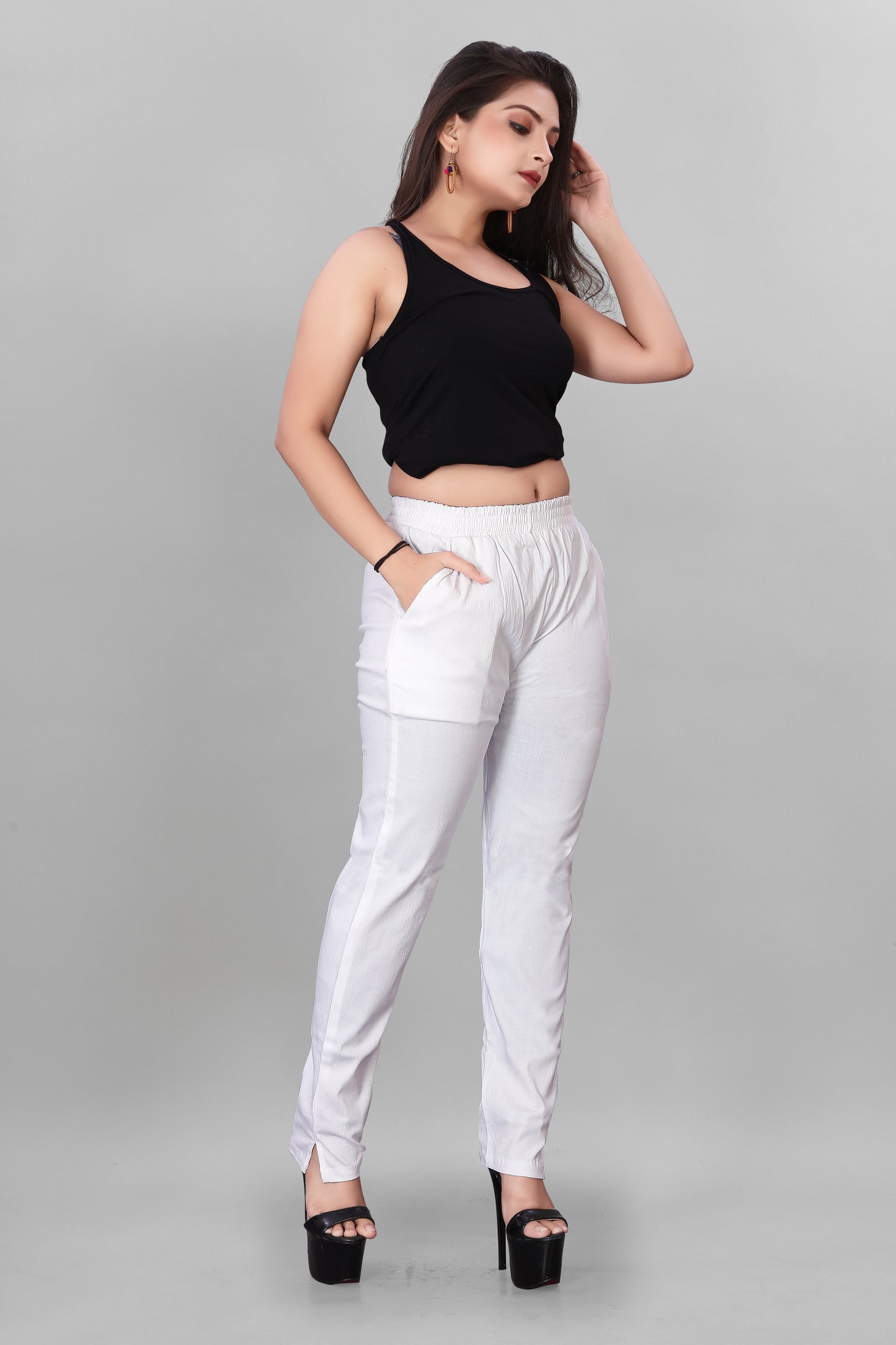 Woman Lycra Stretchable Pant With Pocket